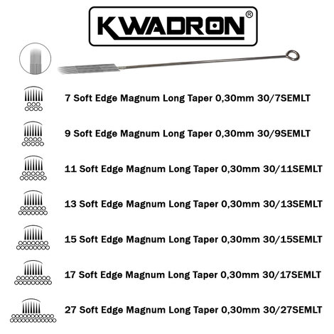 Тату иглы KWADRON Soft Edge Magnum 30/07 Long Taper