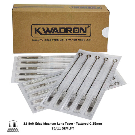Тату иглы KWADRON Soft Edge Magnum 35/11 Textured Long Taper