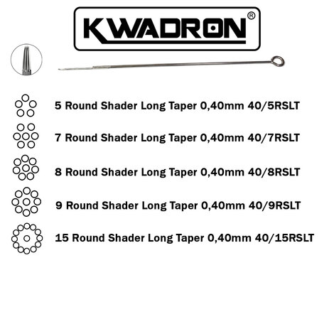 Тату иглы KWADRON Round Shader 40/15 Long Taper