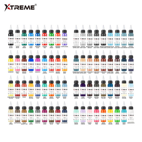 Тату краска Xtreme 72 Color Studio Set