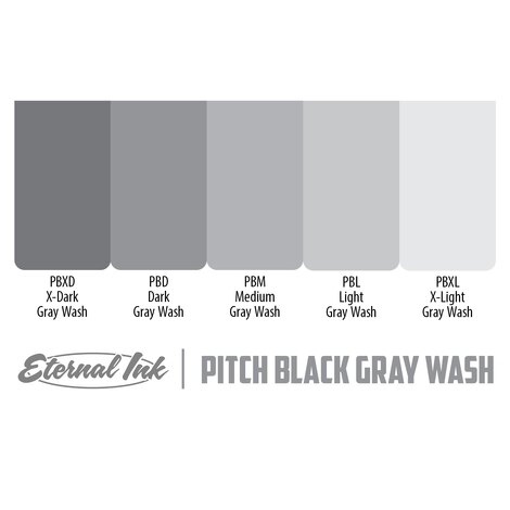Тату краска Pitch Black Gray Wash Set