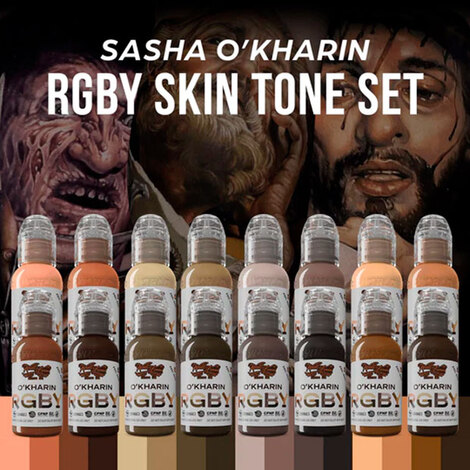Тату краска SASHA O'KHARIN RGBY Skin Tone Set (16 цветов)