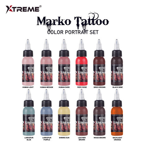 Тату краска Xtreme Marko Tattoo Color Portrait 12 Set