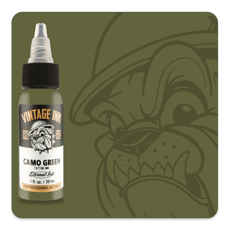Тату краска Vintage Ink Set 18 colors - Camo Green