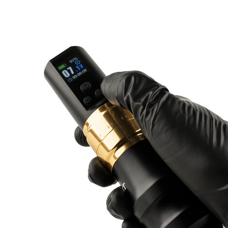 Тату машинка Fold 2 Pro Wireless - Black-Gold (+ держатель 45мм)