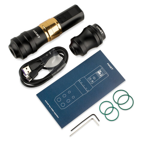 Тату машинка Fold 2 Pro Wireless - Black-Gold (+ держатель 45мм)