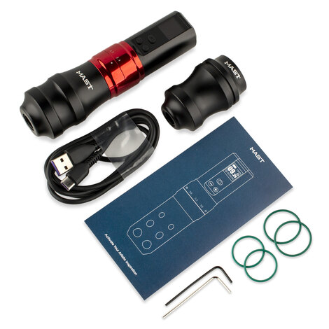 Тату машинка Fold 2 Pro Wireless - Black-Red (+ держатель 45мм)
