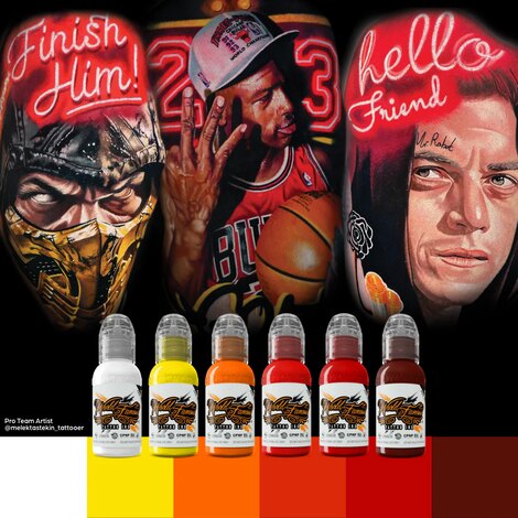 Тату краска Melek Tastekin Red Neon Effect Series Set