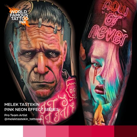 Тату краска Melek Tastekin Pink Neon Effect Series