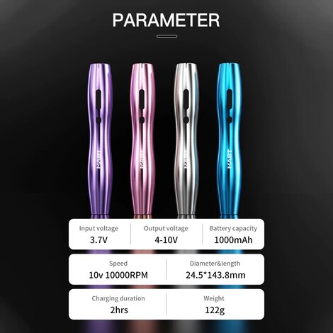 Машинка для татуажа Беспроводная Mast P20 + аккумулятор - 2.5mm (Silver)