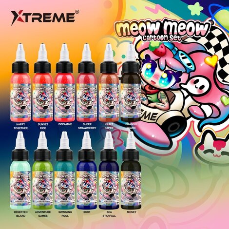 Тату краска Xtreme Meow Meow Cartoon Set