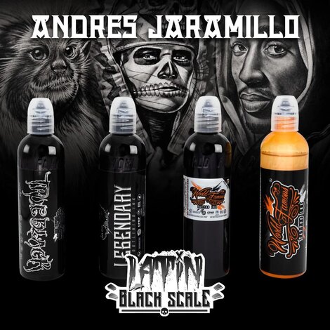 Тату краска Andres Jaramillo Latin Black Scale Set (4 цвета)