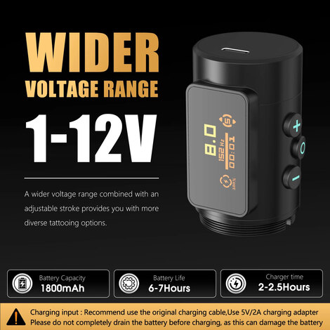 Тату машинка Shura-X Wireless Black (3.5мм - 4.0мм)