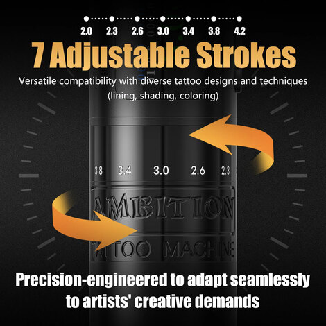 Тату машинка C1 Adjustable Black (2.0мм - 4.2мм)