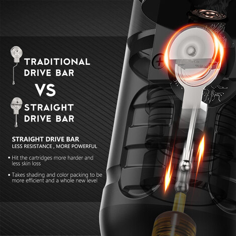 Тату машинка ABS Zetton 2400мАч (3.5мм - 4.0мм) - Black