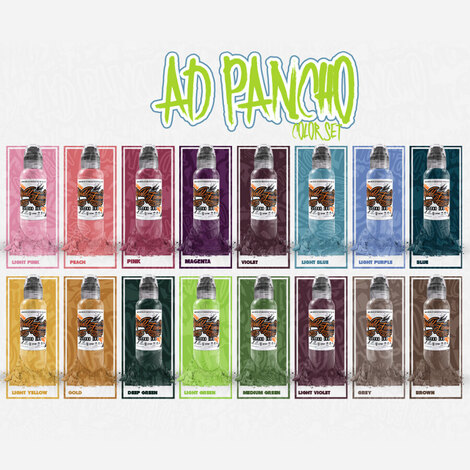 Тату краска A.D. Pancho ProTeam Color set 16