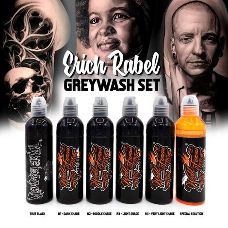 Тату краска Erich Rabel Greywash Set 6
